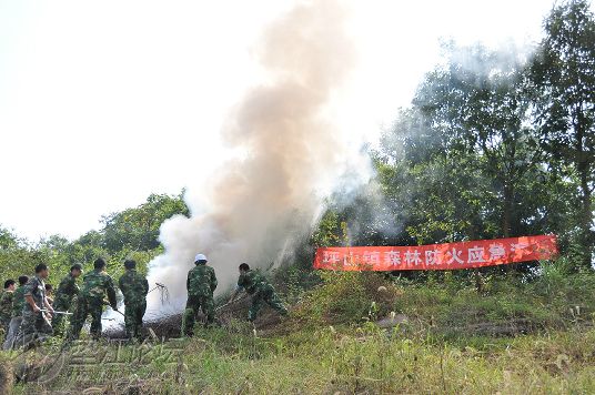 坪山镇:长寿湖畔举行森林防火应急演练