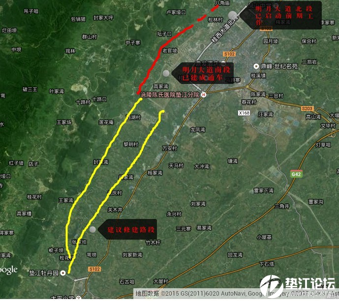 砖家建议修建垫江-太平-澄溪新通道