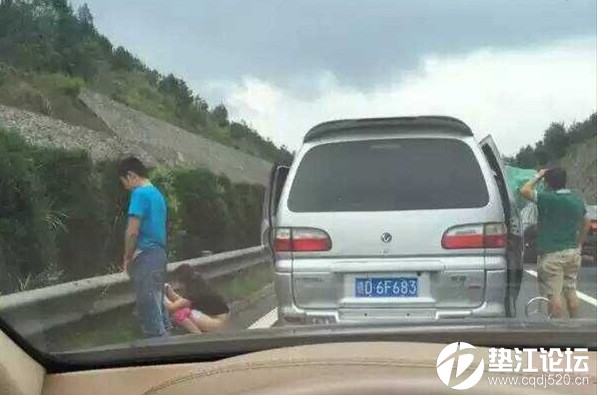 长时间被堵在高速路上,内急了,实在是憋不住了,就地解决,堵车,让