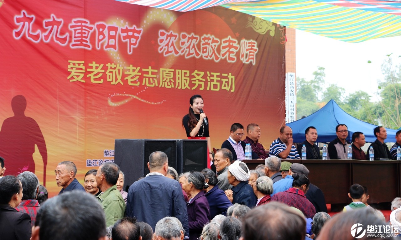 高安镇三五村召开2015年九九重阳节大会