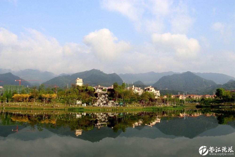 碧水,青山,白雲,藍天,牡丹湖 - 墊江攝影 墊江網